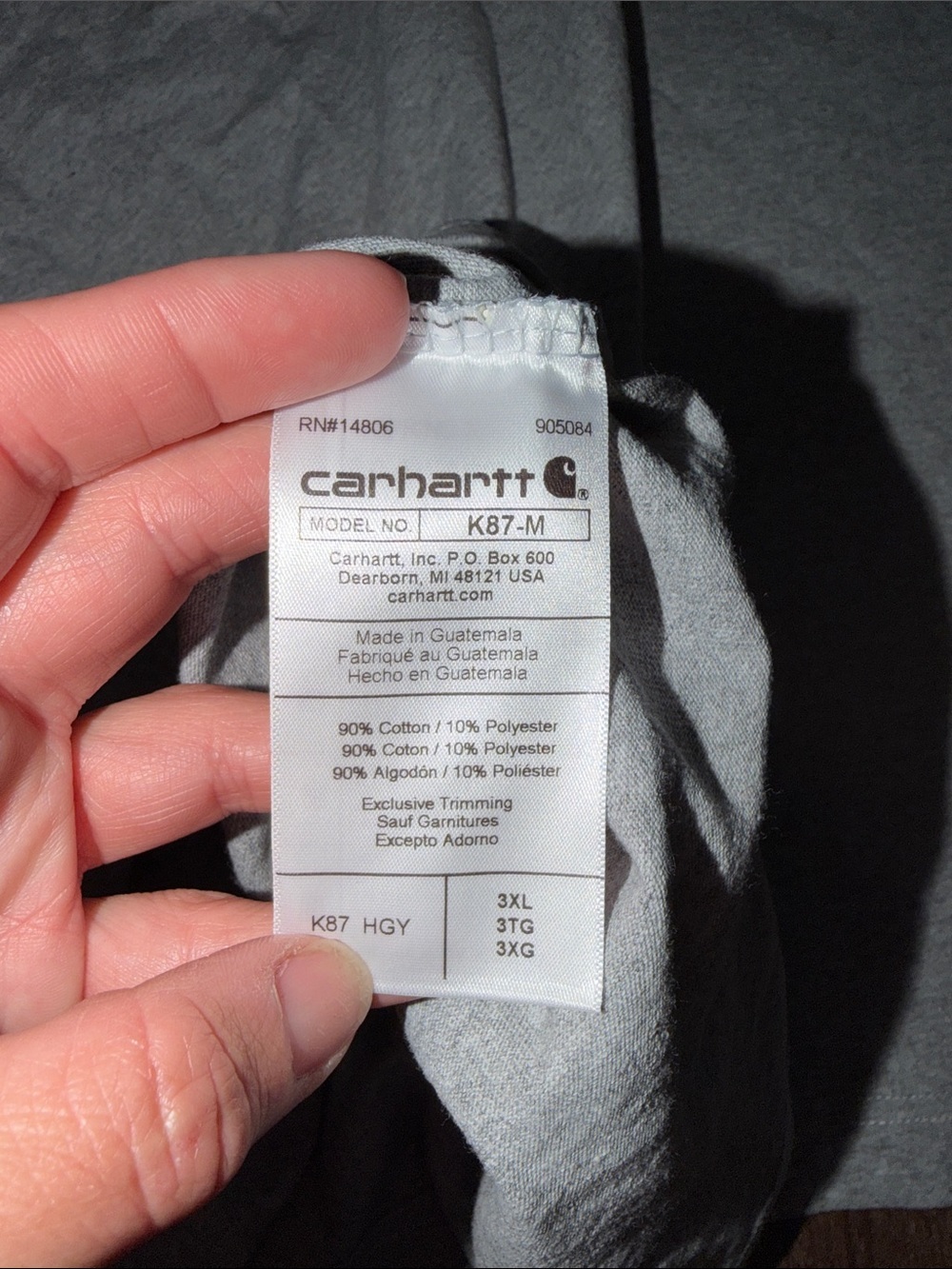 NEW Mens Carhartt Short Sleeve Loose Fit Gray Pocket T Shirt Size 3XL - Picture 6 of 6